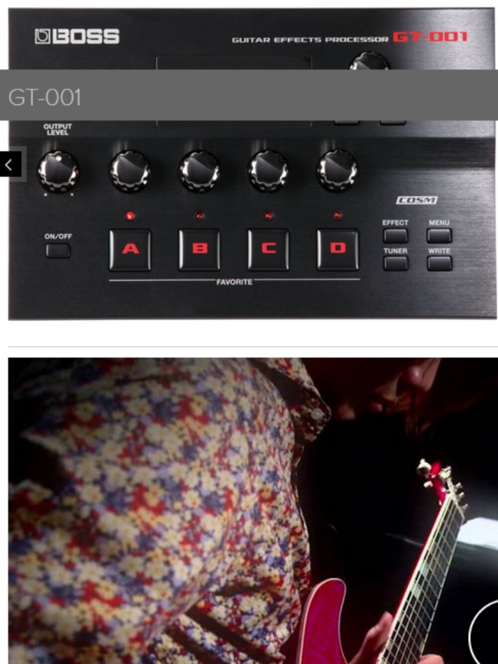 🎸BOSS GT-001 Guitar Effects Processor w/power source & Owner's Manual Like NEW!